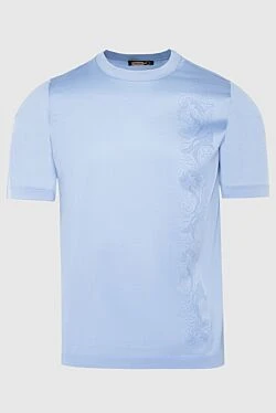 Blue cotton T-shirt for men