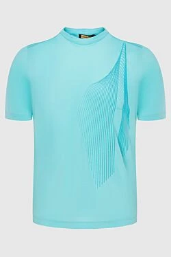 Blue cotton T-shirt for men