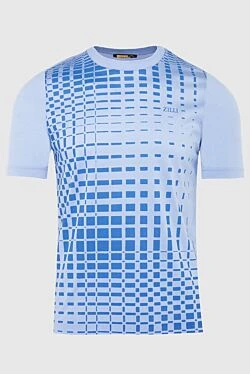 Blue cotton T-shirt for men