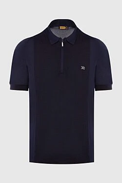 Cotton and silk polo blue for men