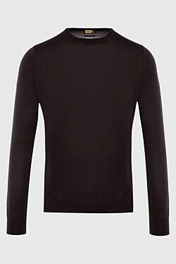 Cashmere and silk jumper black for men