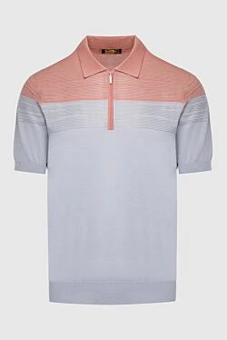 Cotton and silk polo gray for men