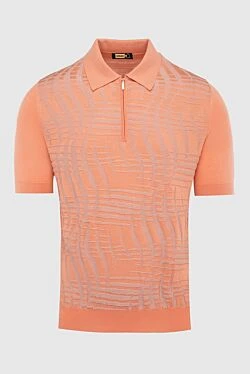 Cotton and silk polo orange for men