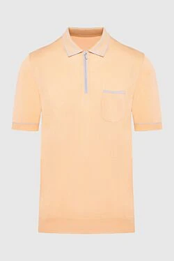 Cotton and silk polo orange for men