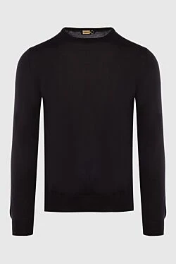 Cashmere and silk jumper black for men