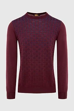 Cashmere and silk jumper burgundy for men