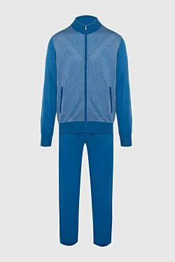 Men's sports suit made of cashmere and silk, blue