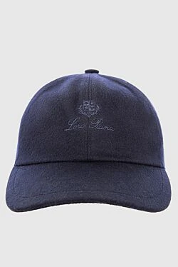 Blue cashmere cap for men