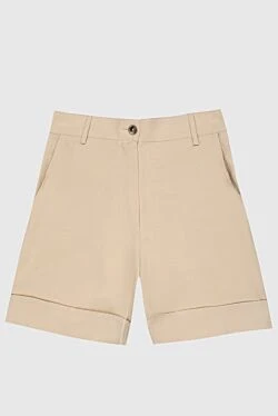 Beige viscose shorts for women