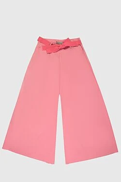 Pink cotton and polyamide trousers for women