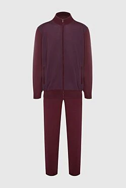 Men's sports suit made of cashmere and silk, burgundy