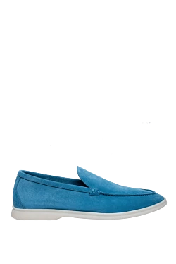 Blue nubuck loafers for men