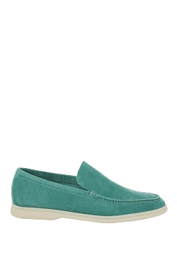 Green nubuck loafers for men