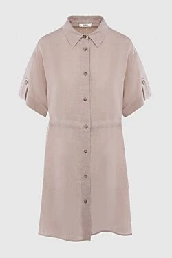 Beige linen dress for women