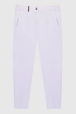 Purple cotton trousers for women