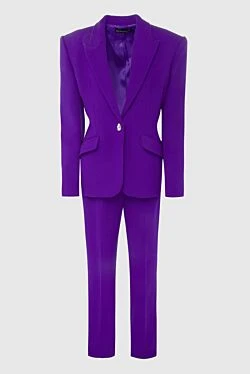 Women's purple wool trouser suit