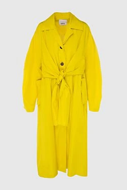 Women's yellow polyester raincoat