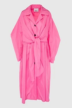 Women's pink polyester raincoat