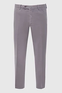 Men's gray cotton and elastane trousers