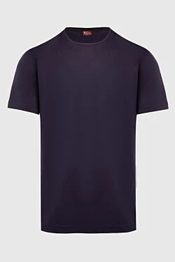 Silk and cotton T-shirt blue for men