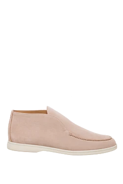 Beige nubuck loafers for men