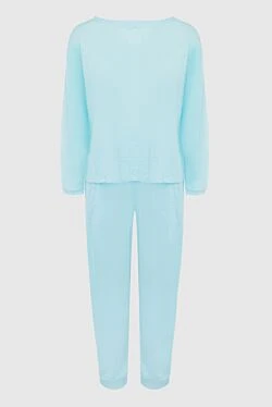 Women's blue linen walking suit