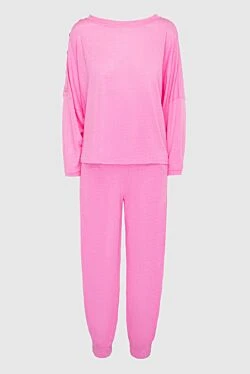 Women's pink linen walking suit