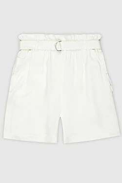 White silk shorts for women