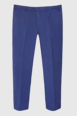 Men's blue cotton and elastane trousers