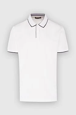 Cotton and elastane polo shirt white for men