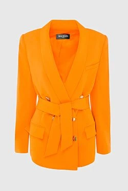 Orange viscose jacket for women