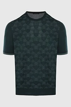 Short sleeve jumper in silk green for men