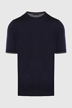 Silk short sleeve jumper blue for men