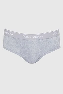 Briefs made of cotton and elastane, gray for men