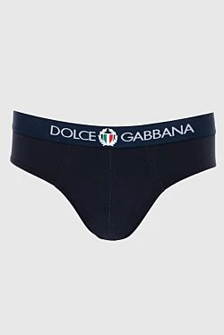 Briefs made of cotton and elastane, blue for men