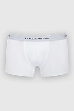 White cotton boxer briefs for men