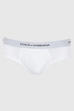 White cotton briefs for men