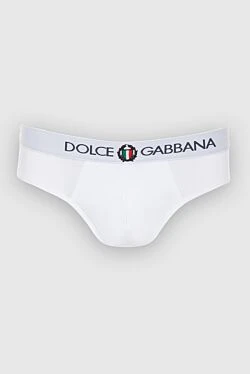 White men's briefs made of cotton and elastane