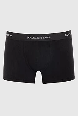 Men's black cotton boxer briefs