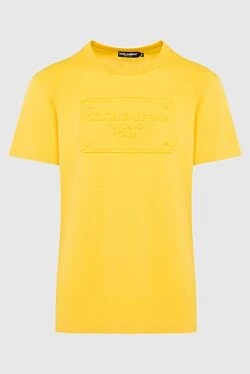 Cotton T-shirt yellow for men