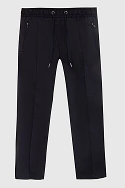 Cotton and elastane trousers, blue for men