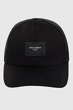 Cap made of cotton and elastane black for men