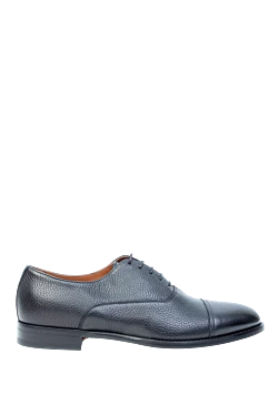 Blue leather men's shoes