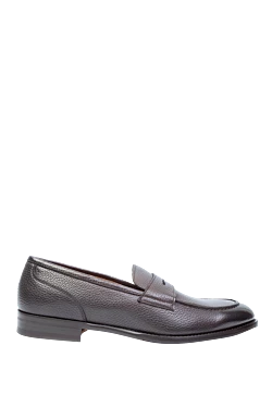 Brown leather loafers for men