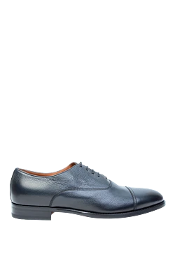 Blue leather men's shoes