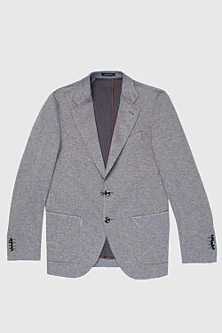 Gray cotton and nylon jacket for men