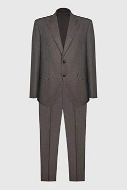 Men's suit made of brown wool