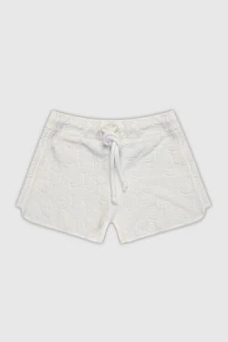 White cotton shorts for women