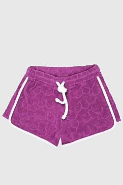 Purple cotton shorts for women