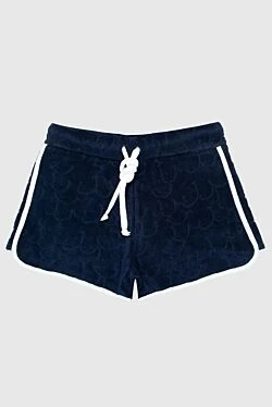 Blue cotton shorts for women